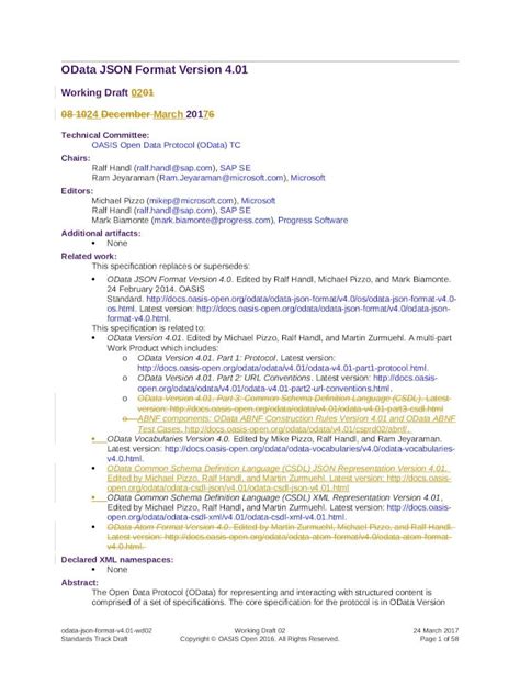 OData Version 4.01 .